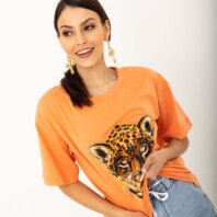 2214-OG Pomarańczowa bluzka z nadrukiem Cheetah (8)