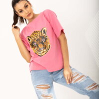 2214-PK Różowa bluzka z nadrukiem Cheetah (3)