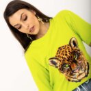 2214-YL Żółta bluzka z nadrukiem Cheetah (1)