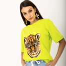 2214-YL Żółta bluzka z nadrukiem Cheetah (3)